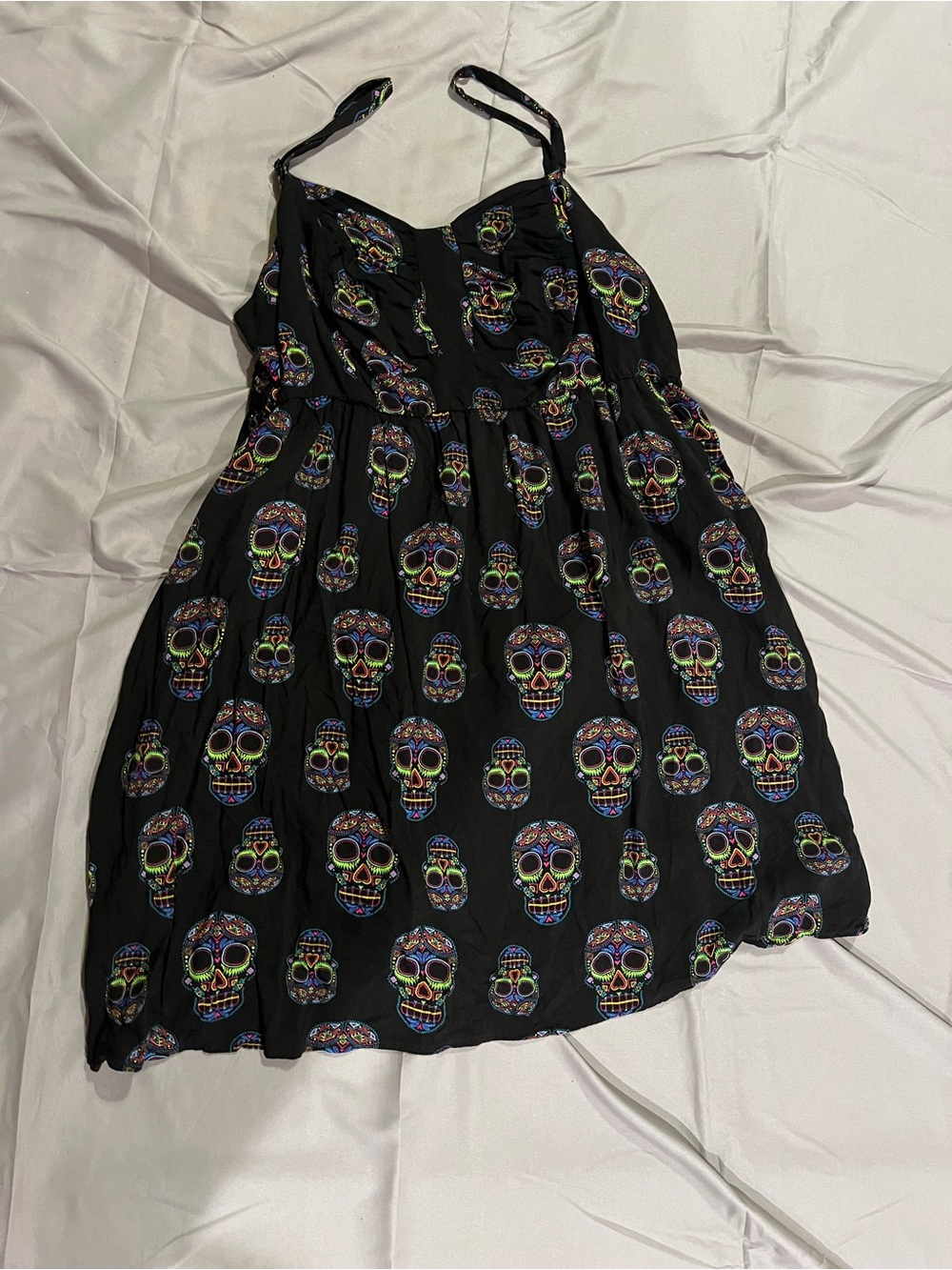 torrid Black Dress with Neon Sugar Skull Print